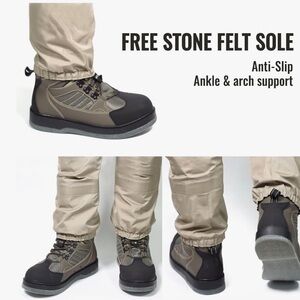 Men's Black and Brown Anti-Slip Boots size 9